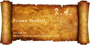Kozma Anatol névjegykártya